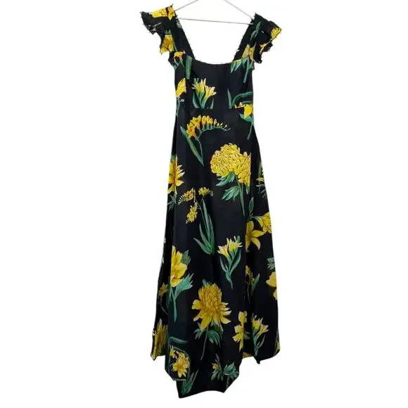 autumn floral maxi dress Vintage Floral Brown Maxi Dress – Autumn Elegance
